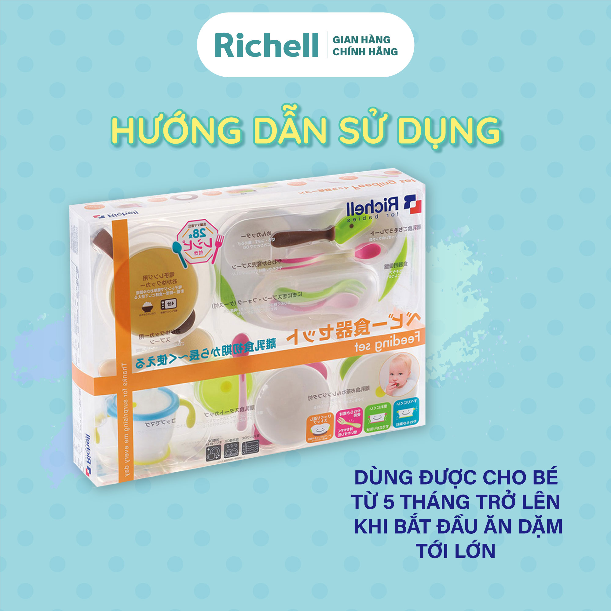 Bộ ăn dặm toàn diện Richell Nhật Bản | Baby