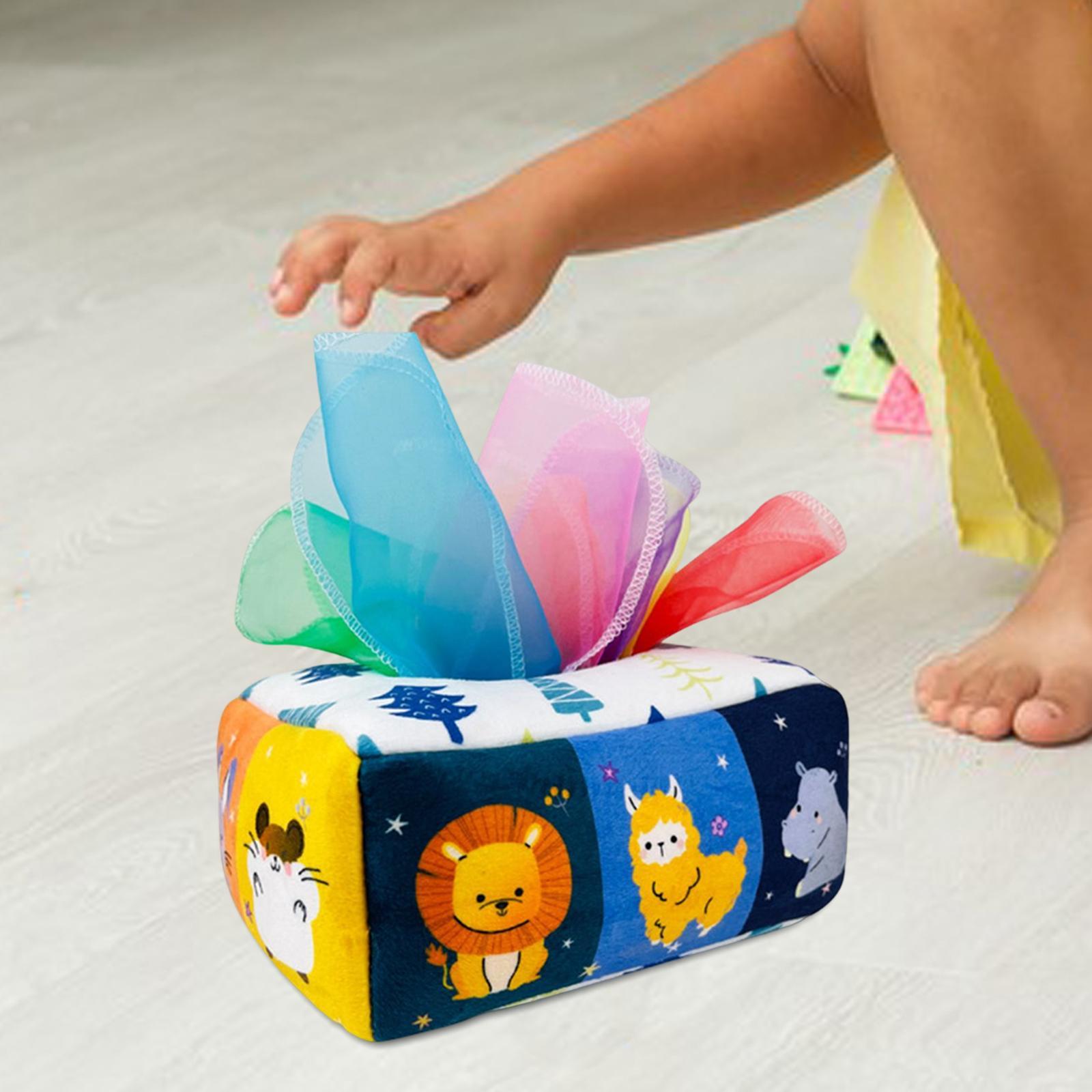 2x Baby Tissue Box Toys Crinkle Sensory Toys Interactive for Holiday Gifts