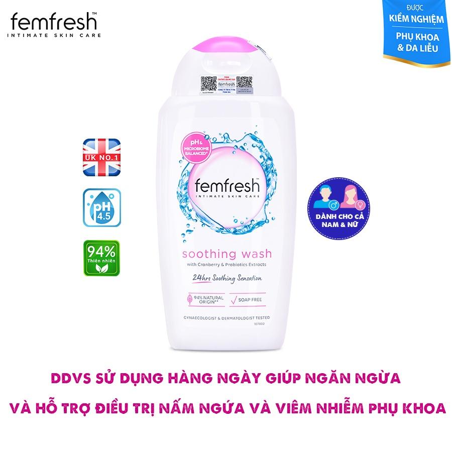 2 Chai Dung Dịch Vệ Sinh Phụ Nữ Femfresh Soothing Wash 250ml & Femfresh Daily Intimate Wash 150ml