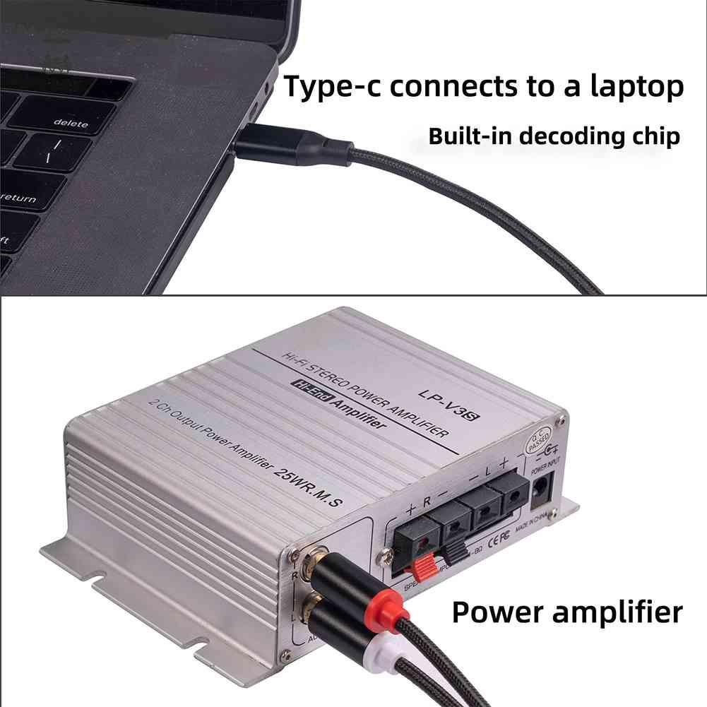 Dây Cáp Âm Thanh Chuyển Đổi Từ Đầu Type-C Sang 2 Cổng RCA Chuyên Dụng Cho Loa