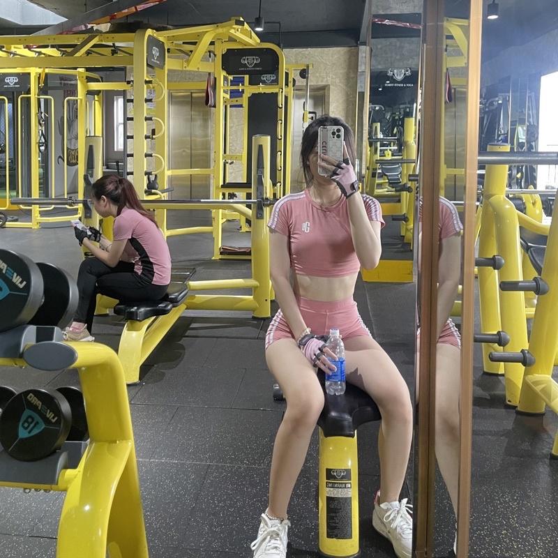 Áo croptop thể thao GB cộc tay ngắn cao cấp nữ tập gym, yoga, đi chơi cực xinh