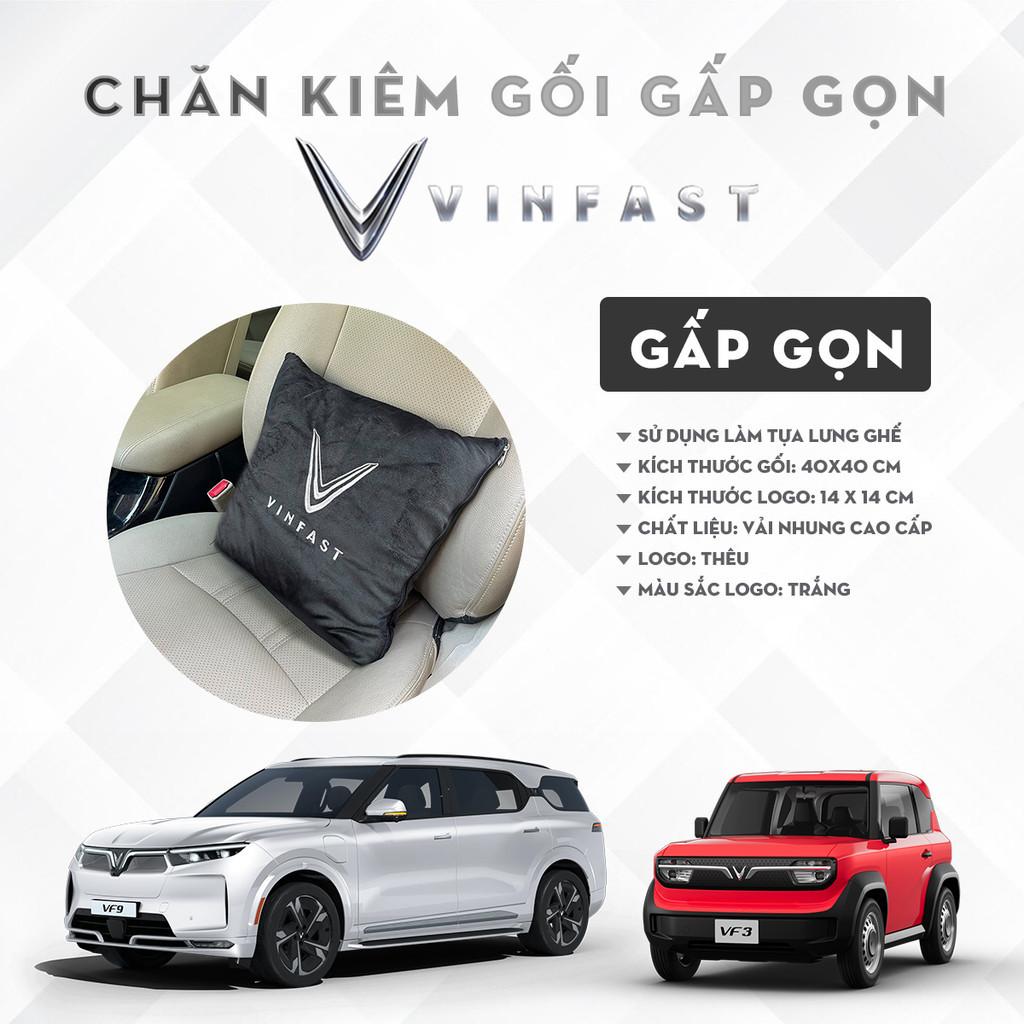 Combo gối chăn 2 trong 1,Bộ Chăn Gối Ngủ Ô Tô VINFAST Đa Năng Gấp Gọn Dành Cho Xe Hơi SIÊU SANG - Vinfast