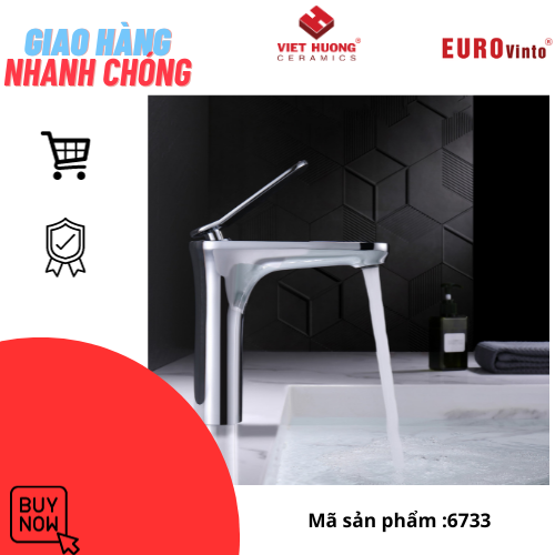 VÒI LAVABO ĐỒNG THAU NÓNG LẠNH EUROVINTO CAO CẤP MÃ 6733