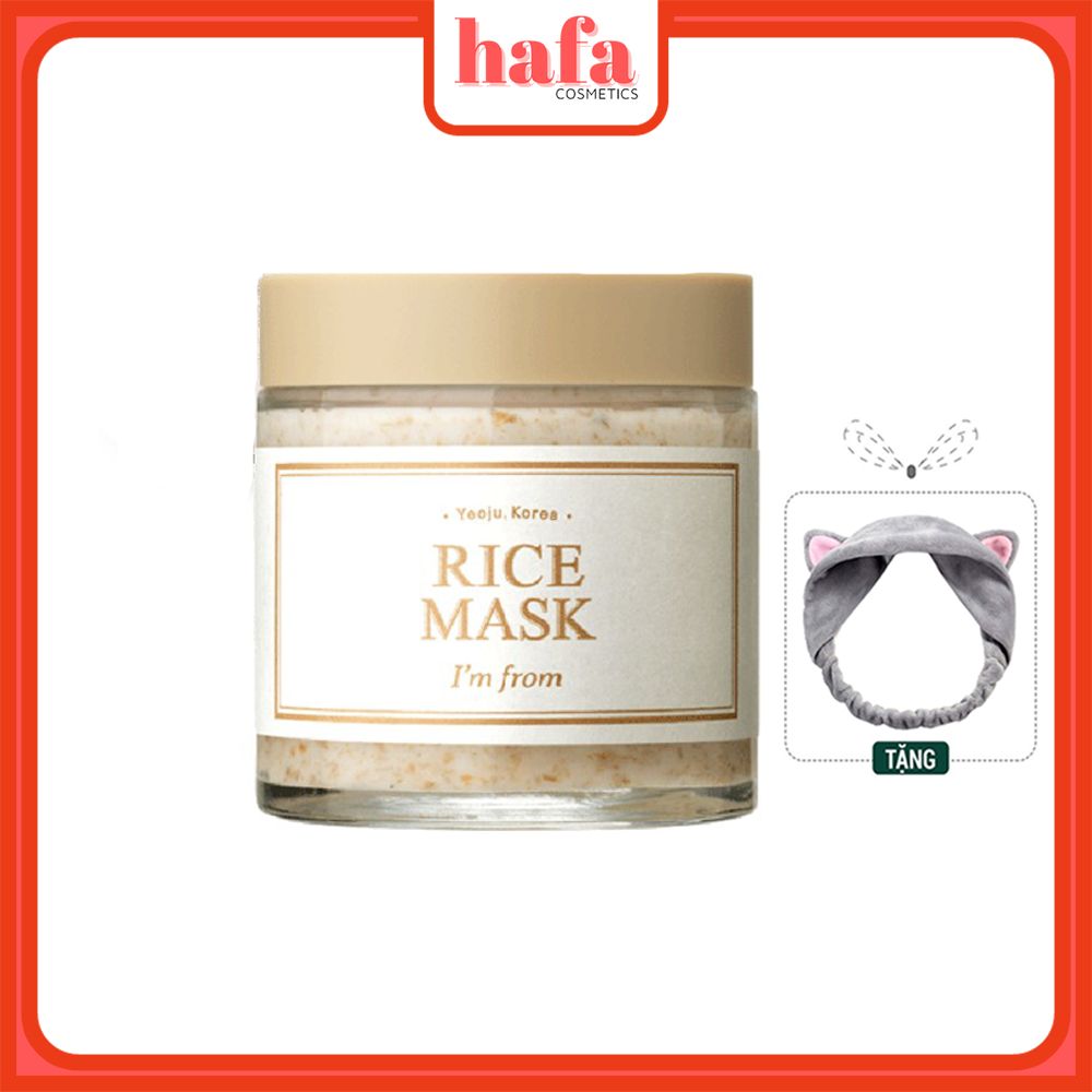 Mặt Nạ Dưỡng Trắng Da Chiết Xuất Từ Gạo I'm From Rice Mask 110g + Tặng Kèm 1 Băng Đô Tai Mèo Xinh Xắn