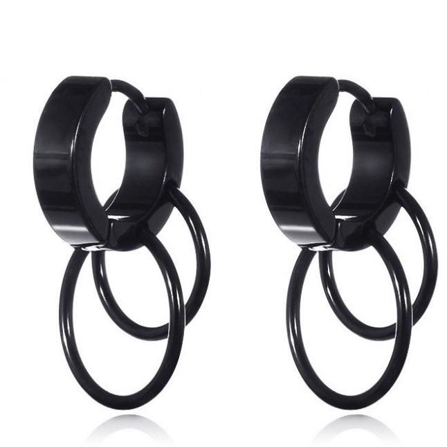 Bông tai nam nữ vòng đôi phong cách