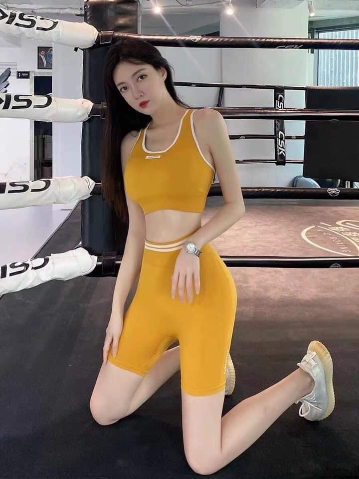 Bộ đi tập cotton co giãn cho chị em