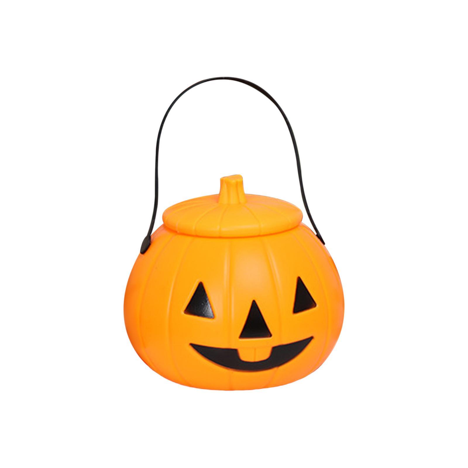 Halloween Pumpkin Bucket Harvest Fall Decor Gift Box Jar Candy Bucket Holder