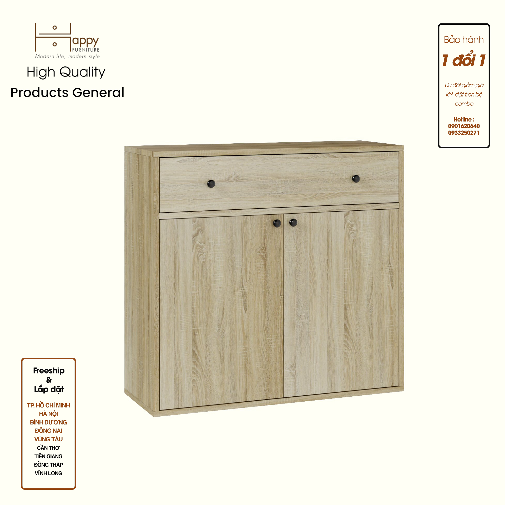 HAPPY FURNITURE , ZACY - Tủ lưu trữ 2 cửa mở , TCM_206 , 80cm x 32cm x 76cm DxRxC, Sản phẩm phổ thông