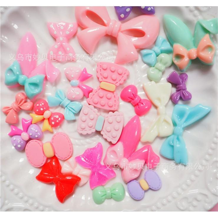 *HN* Gói 30 charm hình các loại nơ cho các bạn trang trí vỏ ốp điện thoại, làm Jibbitz, DIY