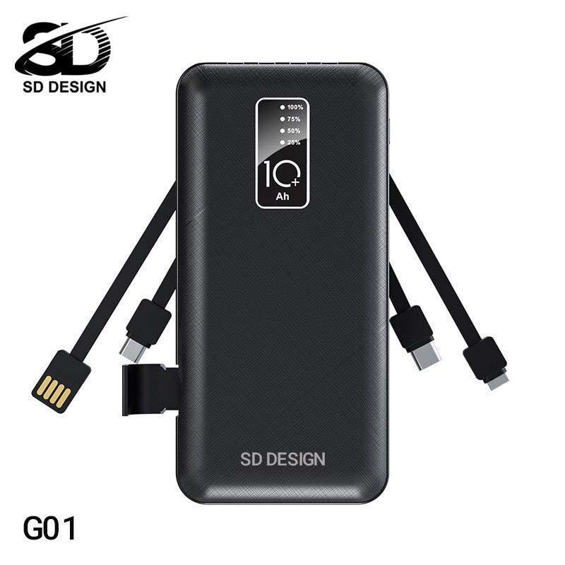 Sạc dự phòng SD DESIGN G01 dung lượng 10.000 mAh có đầy đủ chân sạc cho samsung, xiaomi