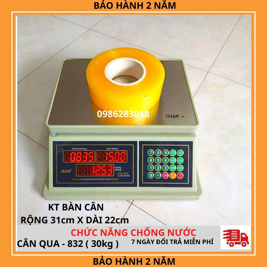 Cân điện tử chống nước tính tiền bán hàng hải sản,siêu thị-QUA-832/30KG làm bằng nhựa ABS cao cấp