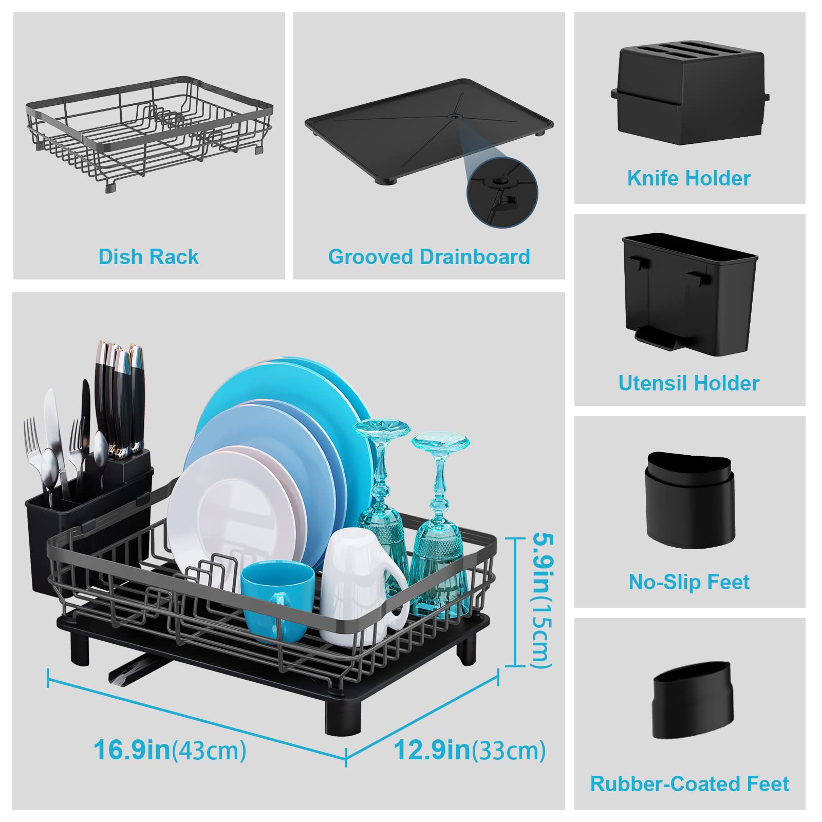 Kệ Úp Ráo Nước Chén Dĩa, Dụng Cụ Ăn Uống MOUKABAL Draining Utensil