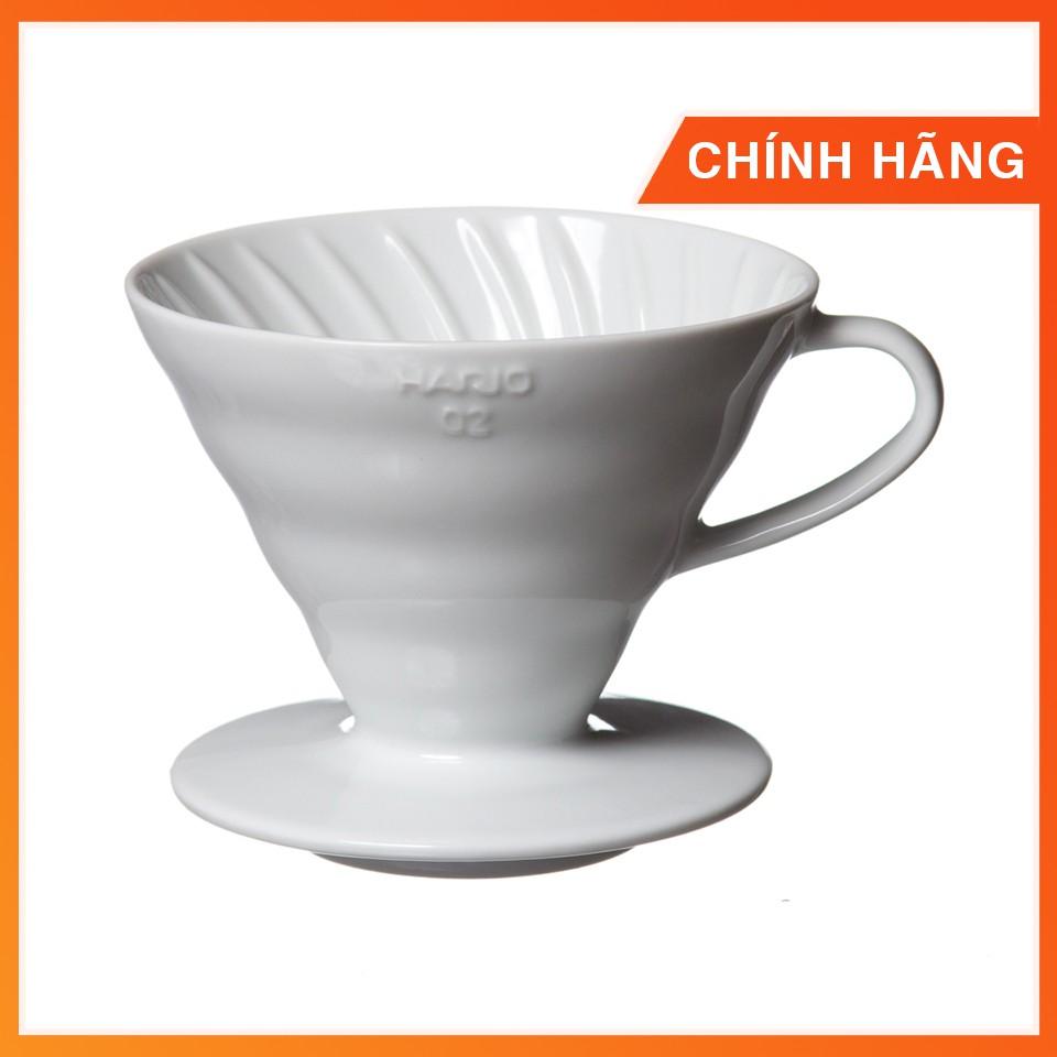 Phễu lọc cà phê Hario V60 sứ trắng | 1-2 cups (size 01)1-2 cups (size 01) và 3-4 cups (size 02)