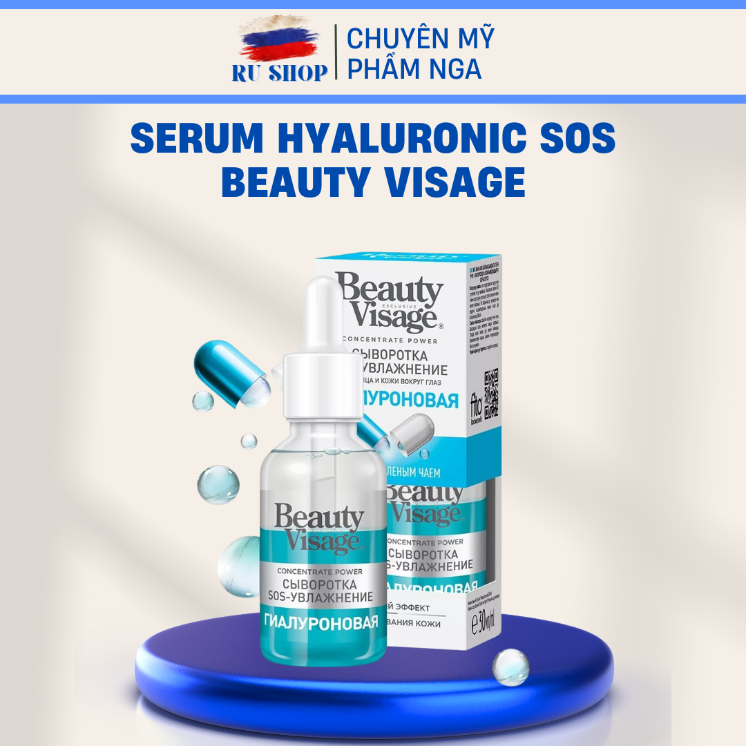 Serum Hyaluronic SOS Beauty Visage cấp ẩm sâu, sáng da, chống lão hóa 30ml