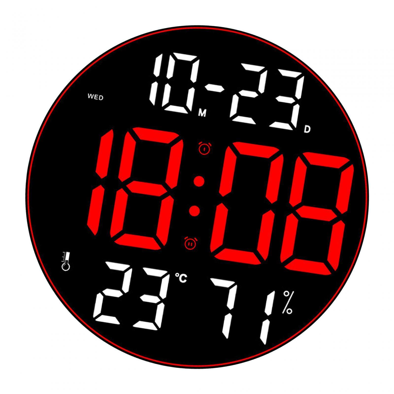 Digital Wall Clock 12inch LED Wall Desk Clock for Home Study Room Hotel Hall