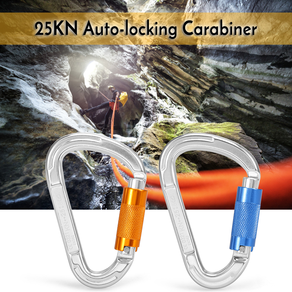 Cổng khóa xoắn Carabiner , vòng khóa chữ D tự động đa năng cho hoạt động ngoài trời