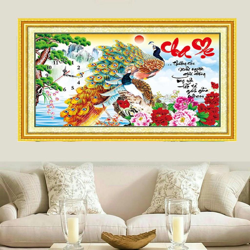 Tranh đính đá mẫu mới Cha Mẹ-KT: 80x50