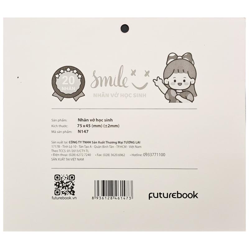 Nhãn Vở Học Sinh Smile - futurebook N147 (20 Nhãn)