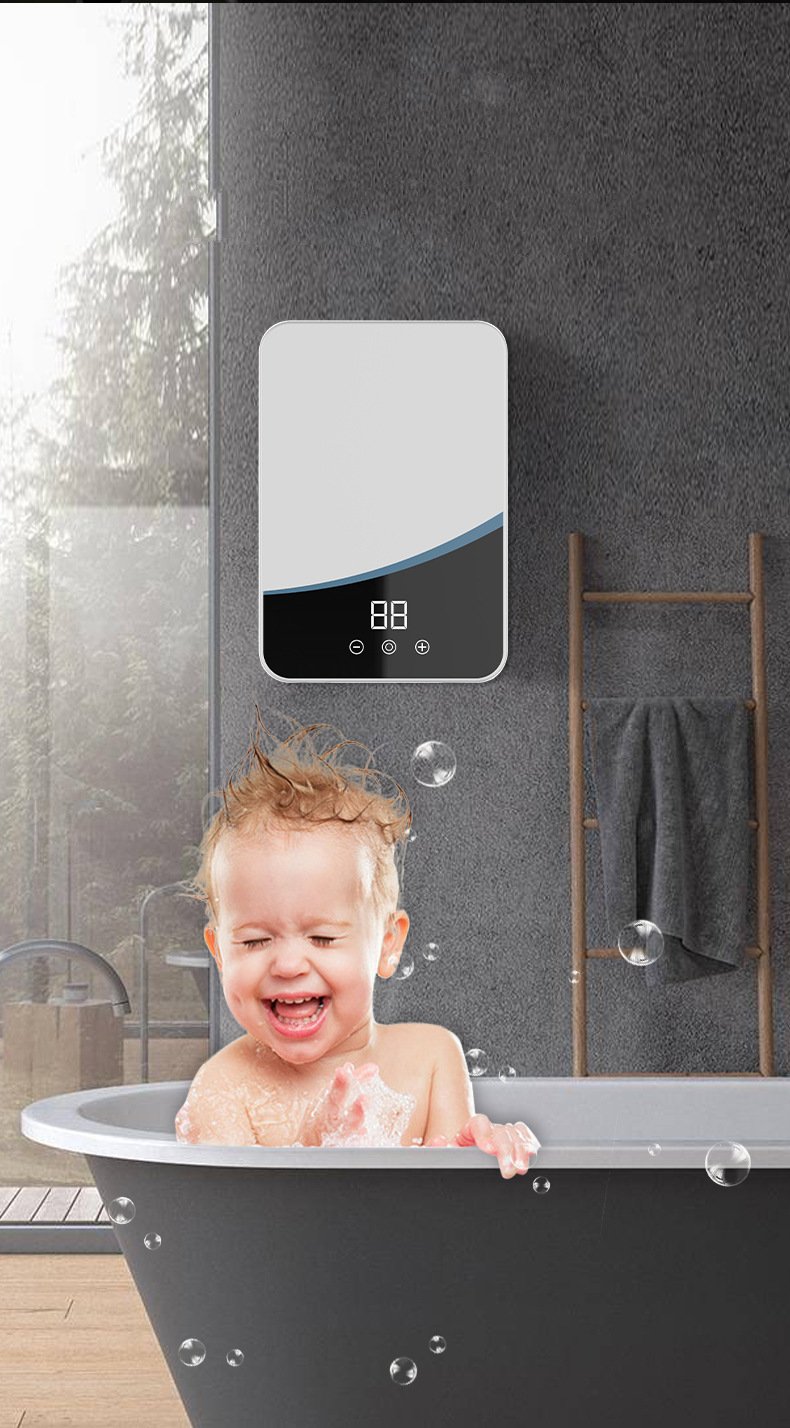 Máy Nước Nóng Lạnh Nhà Tắm Hot and Cold Shower cao cấp 5500w (tặng kèm vòi sen và giá đỡ)