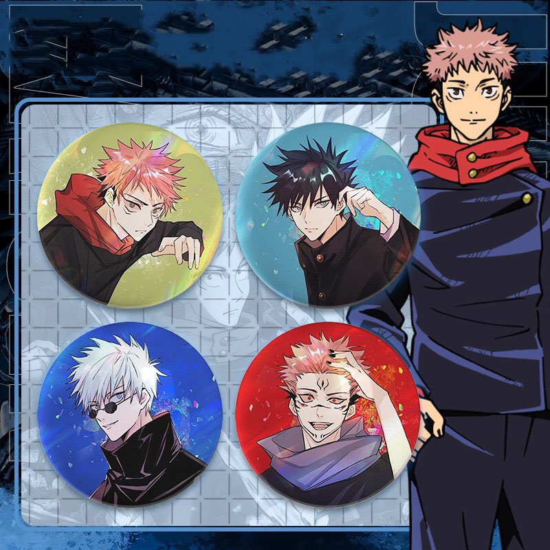 Combo 4 huy hiệu cài áo JUJUTSU KAISEN - CHÚ THUẬT HỒI CHIẾN anime