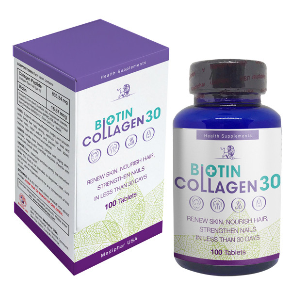 Thực phẩm Biotin Collagen 30 - Sáng Da- Khỏe Tóc - Móng chắc khỏe