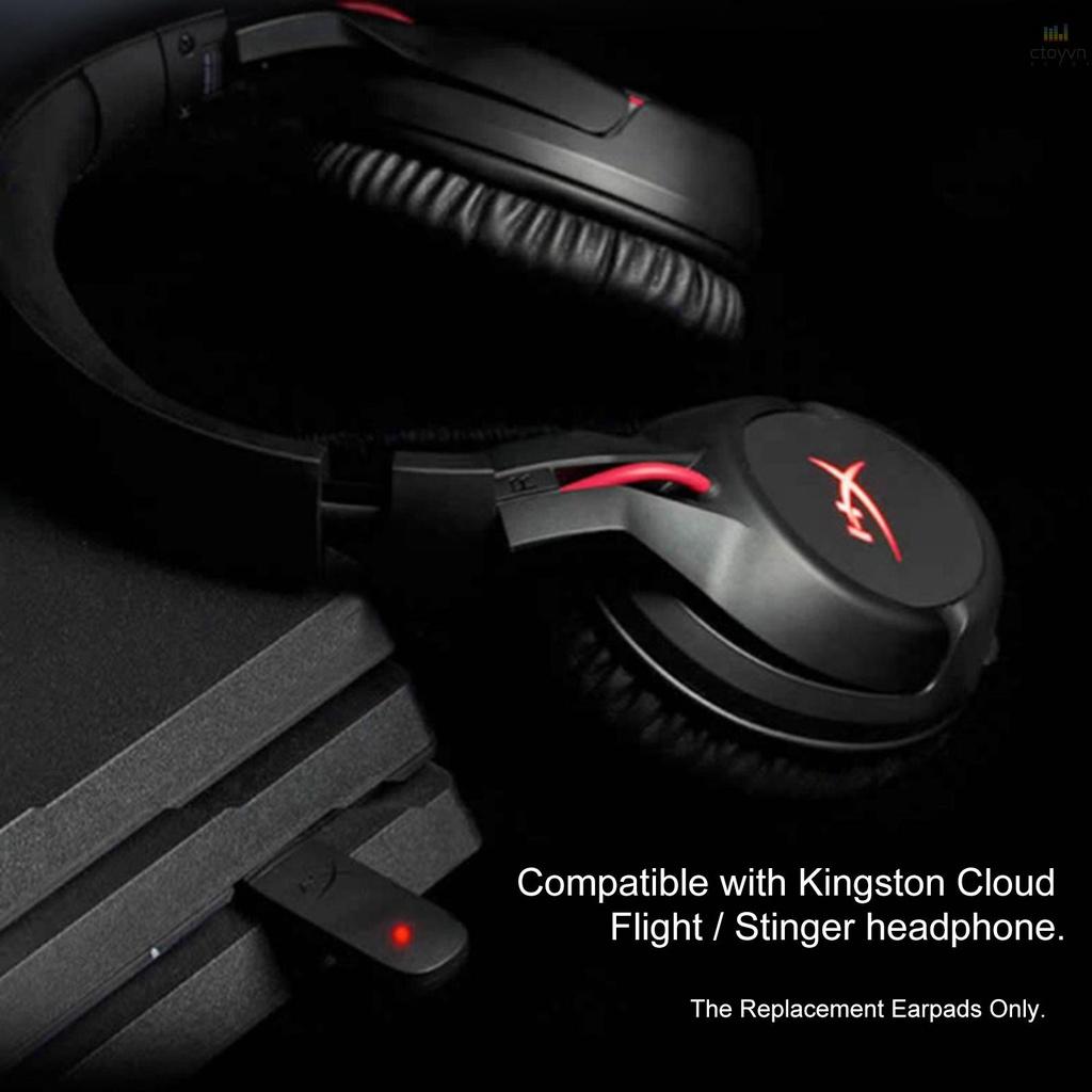 1 cặp đệm tai nghe thay thế màu đen tương thích cho Kingston Cloud Flight / Stinger