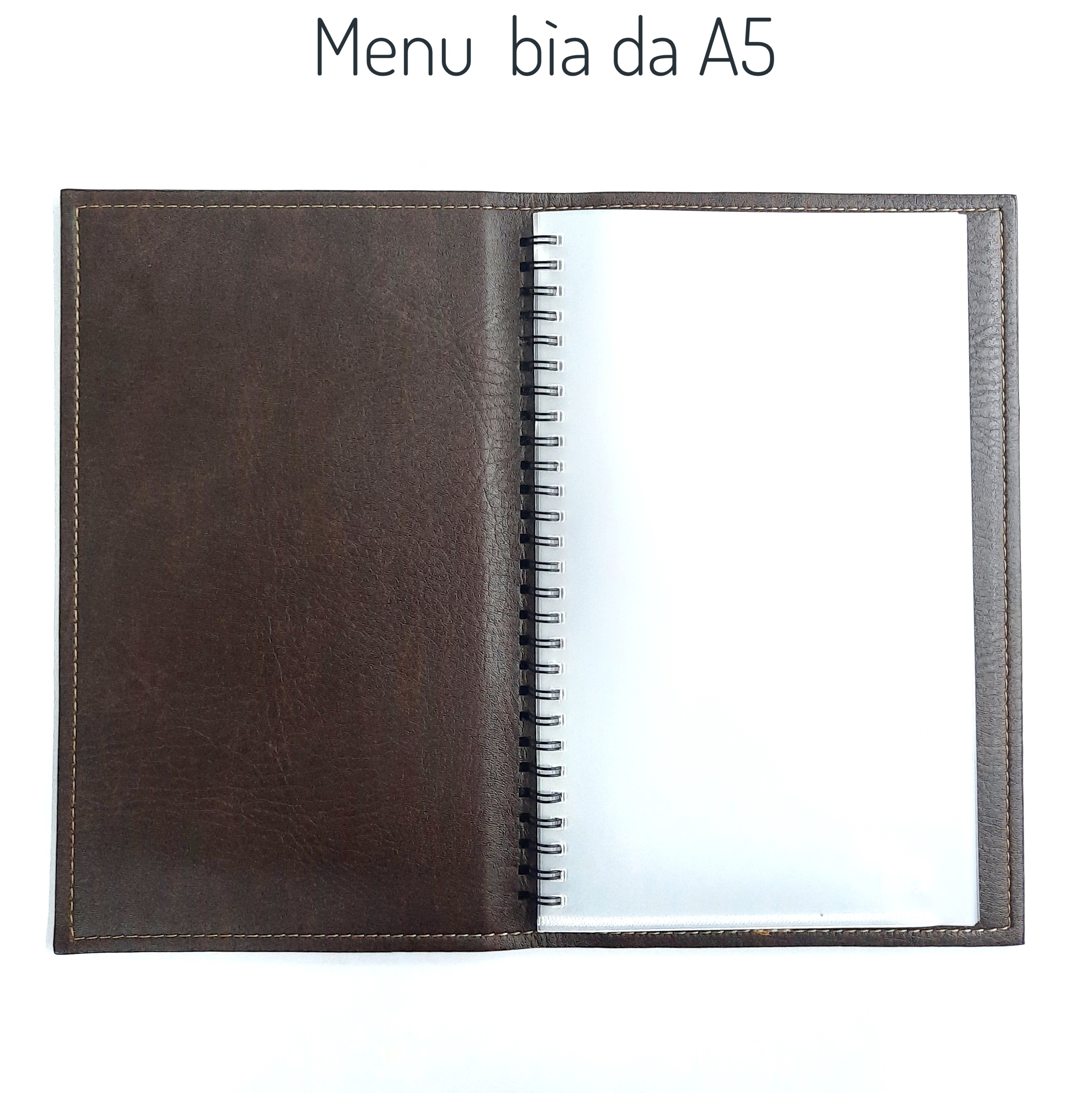 Menu bìa da cao cấp 15cm * 25.5cm.