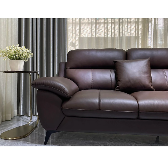Combo ghế sofa da bò Italy Tundo màu nâu – SFCT01 2m hàng cao cấp chuẩn da bò nhập khẩu Ý