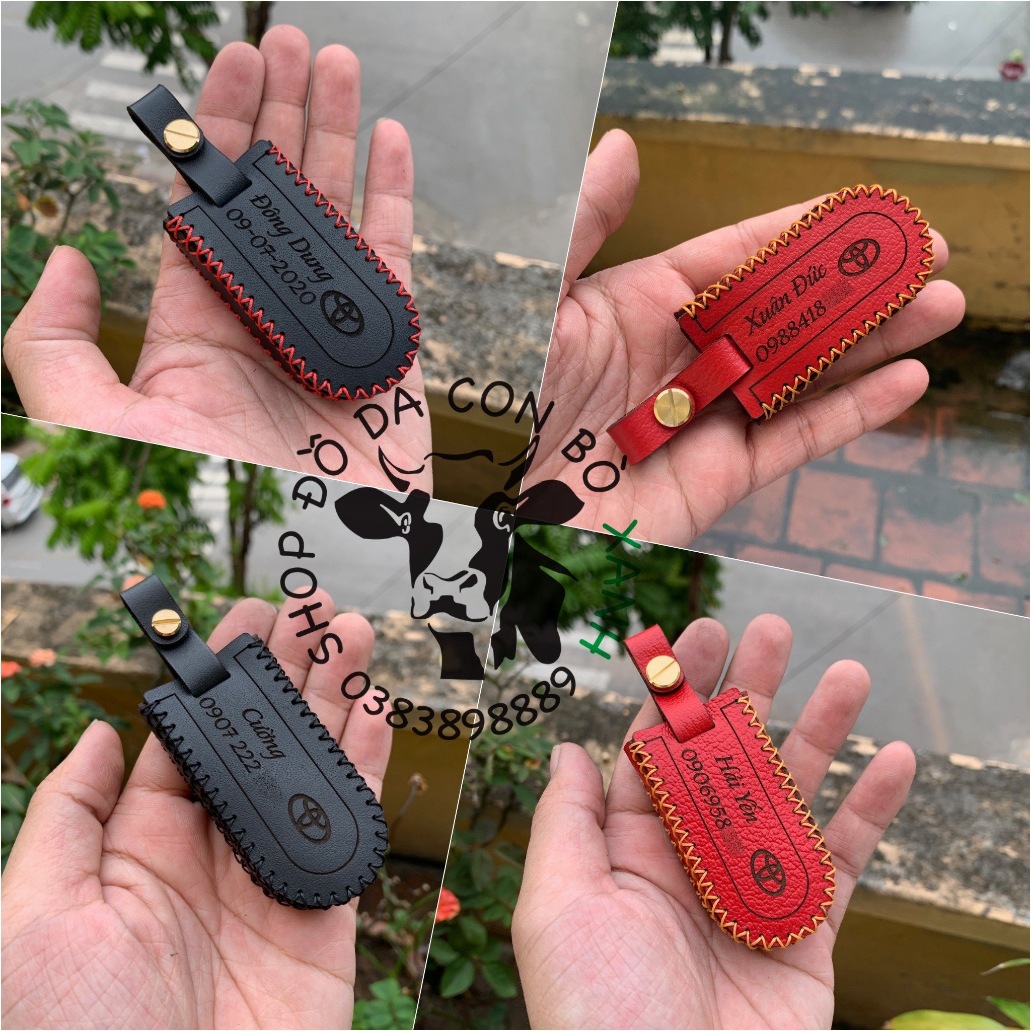 Bao da dành cho chìa khoá Toyota Rush, Wigo smartkey handmade da thật 005