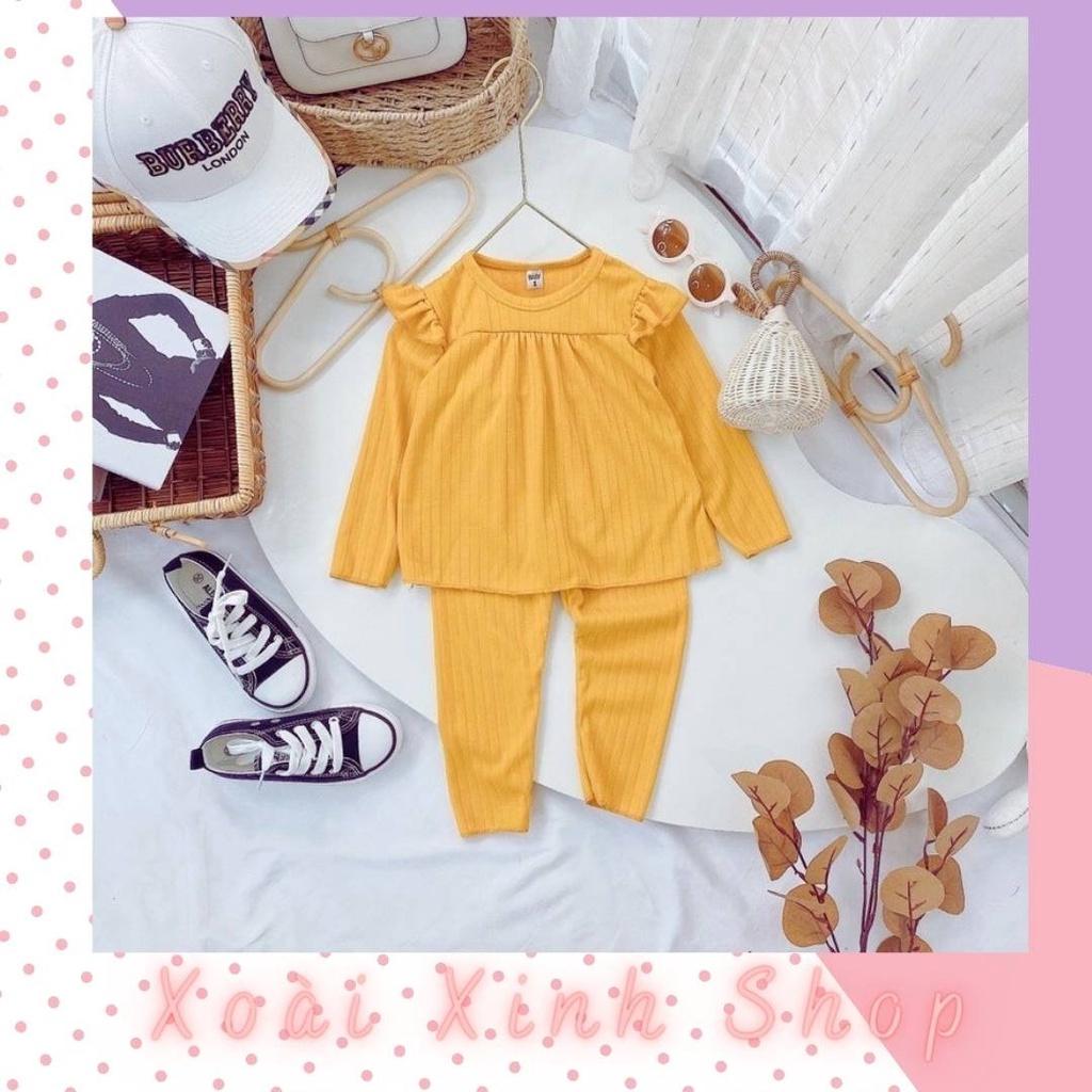 Bộ dài tay,cổ xoè bánh bèo cho bé gái thu đông