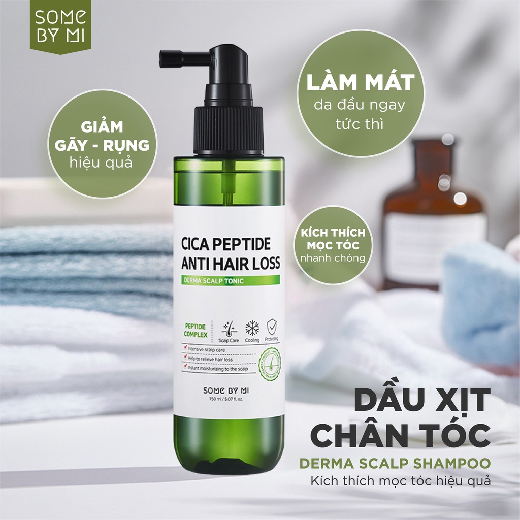 Xịt Dưỡng Ngăn Tóc Gãy Rụng Some By Mi Cica Peptide Anti Hair Loss Derma Scalp Tonic 150ml