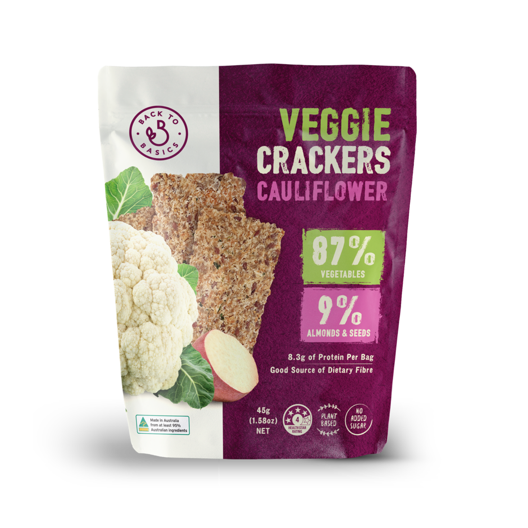 Snack Bông cải trắng và khoai lang ép giòn BTB Veggie Crackers Cauliflower Sweet Potato 45g