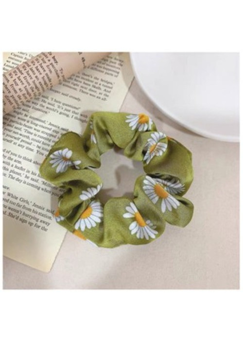  Dây Buộc Tóc Vải Lụa Hoa Cúc Scrunchies 