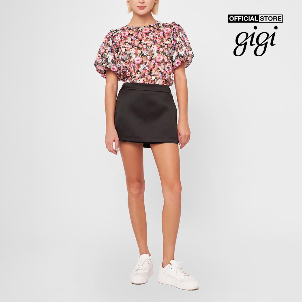 GIGI - Áo kiểu nữ cổ tròn ngắn tay họa tiết hoa thời trang G1108B211252