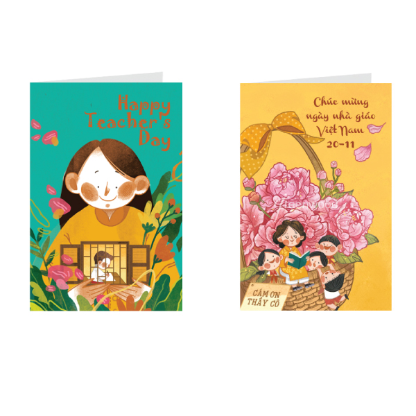 Combo 2 Thiệp ngày nhà giáo Việt Nam 20/11 Greenwood