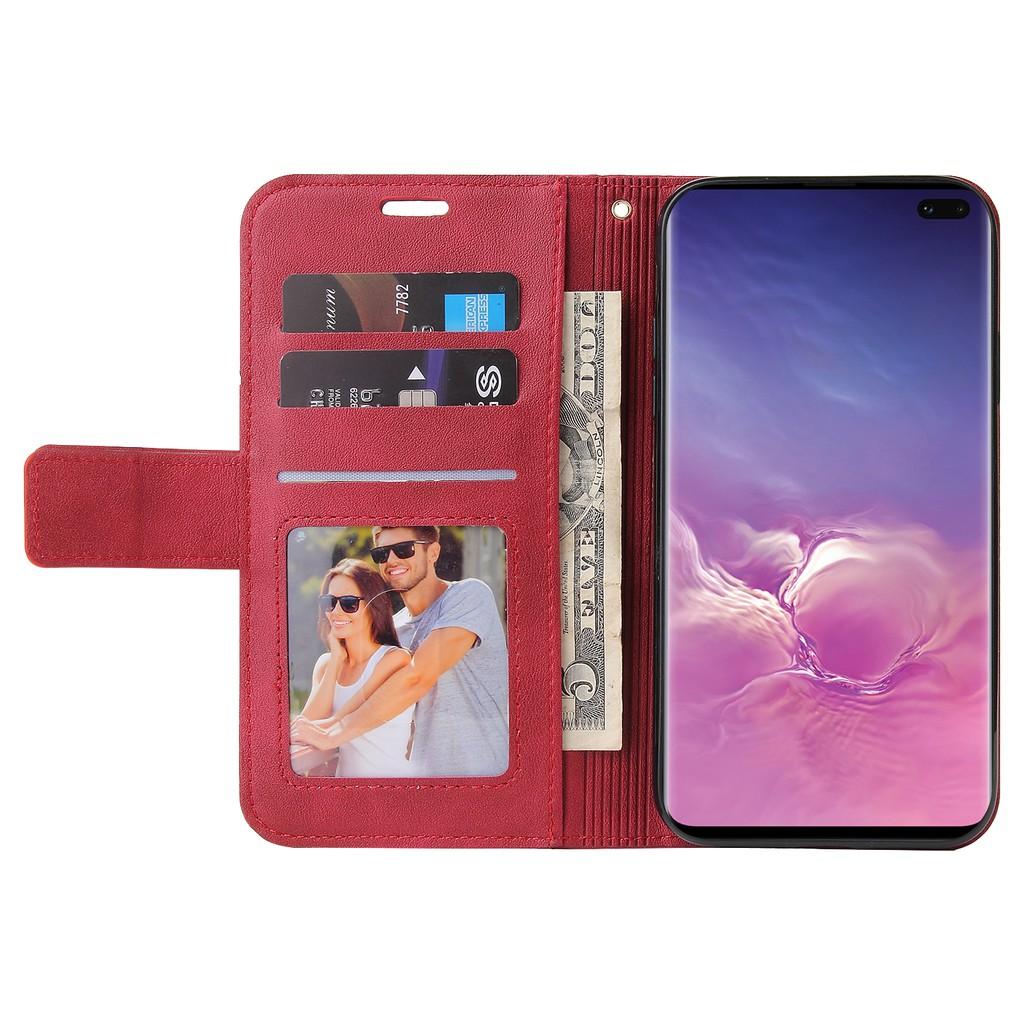 Ốp điện thoại da PC PU cứng dạng ví nắp lật cho Samsung Galaxy S10 S9 S8 Plus S10+ S9+ S8+