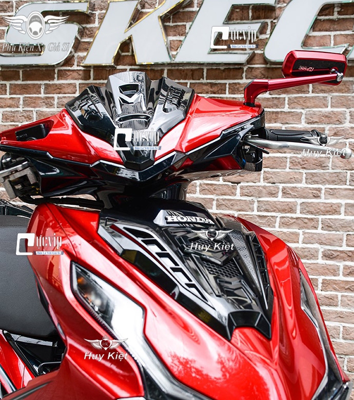 Ốp Chỉ Mũi AirBlade AB 2023 Đời Mới 160cc, 125cc, AirBlade 2020 - 2023 Kiểu 2 Xi Mạ Crom, Carbon, Đen Bóng