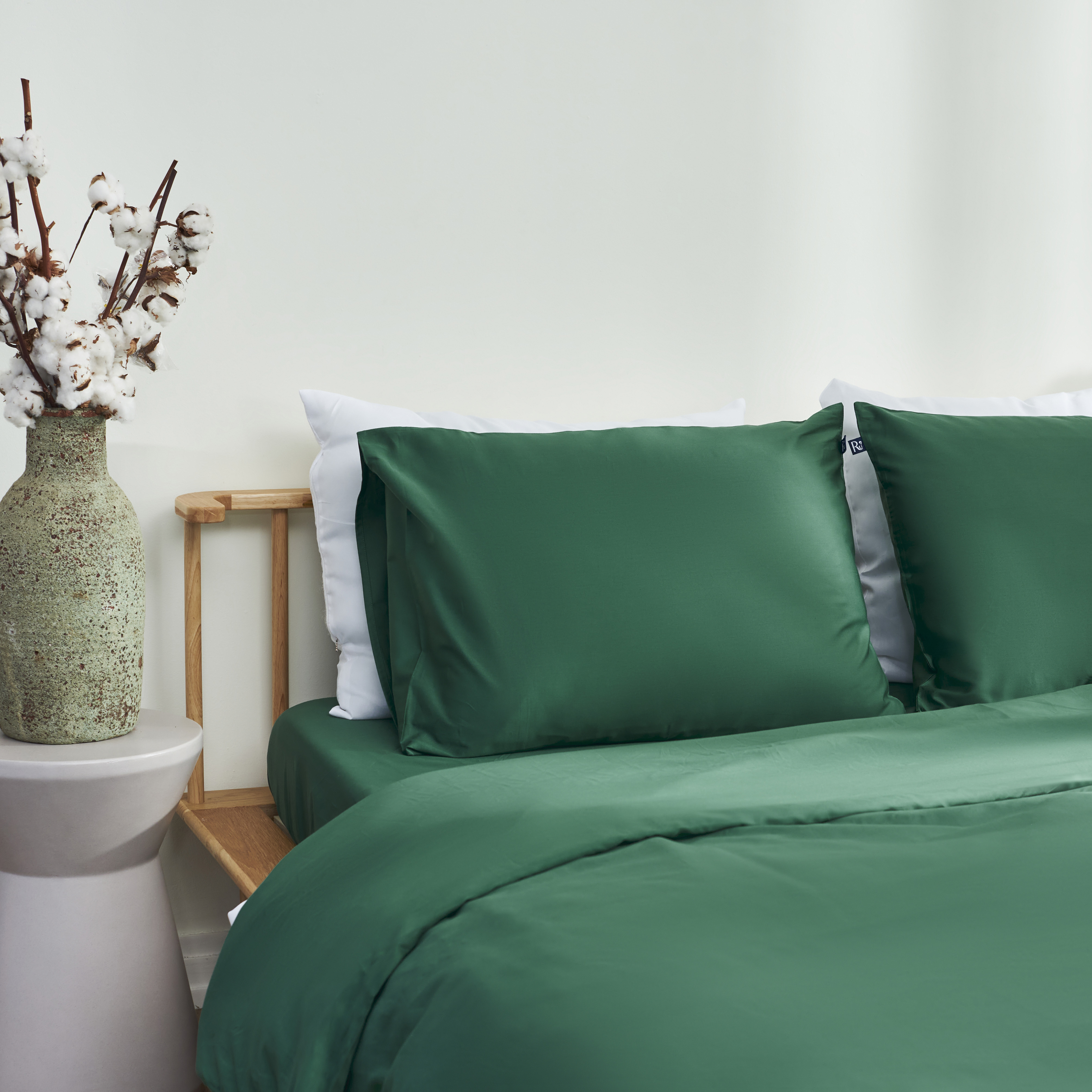 Bộ 2 Vỏ Gối Nằm Cotten Sateen Ru9 100% từ thiên nhiên - Kích thước 50 x 70cm - 7 Màu Sắc