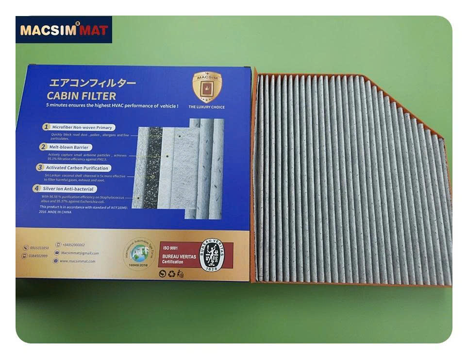 Lọc gió điều hòa cao cấp Macsim N95 xe ô tô Mercedes A  Class (A180/A200/A250) 2013-2018 ( Mã MS26007)