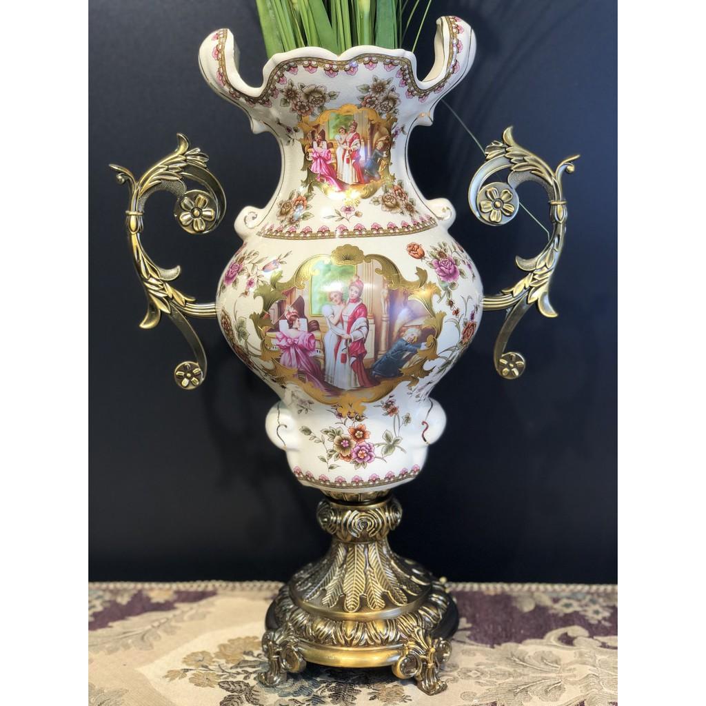 Bình cắm hoa CB24-BH1 họa tiết châu âu hình người tân cổ điển size cao 54 cm.