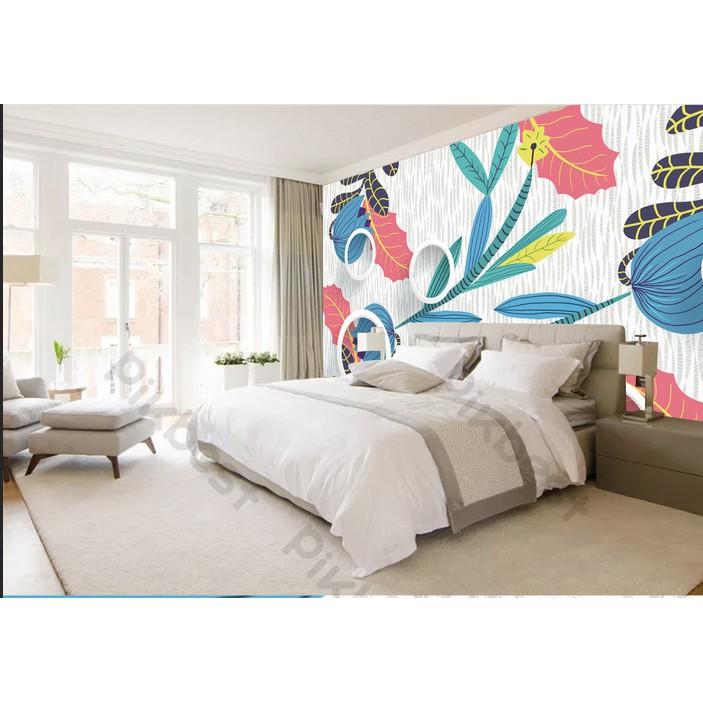 Tranh dán tường Tranh hoa tulip tối giản hiện đại, tranh dán tường 3d hiện đại MS772029