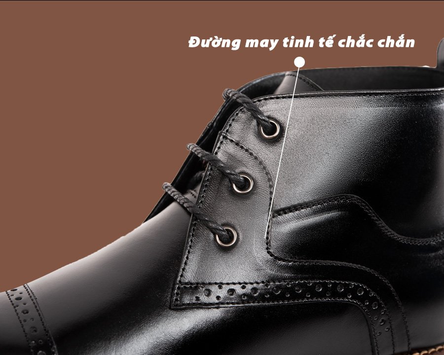 Giày Boots Nam Tăng Chiều Cao Siêu Nhẹ T&TRA Tăng Cao 7Cm, S1079 Đen , Chất Liệu Da Bò Cao Cấp, Đế Và Lót Siêu Nhẹ Giúp Giảm Trọng Lượng 30% So Với Đế Cao Su