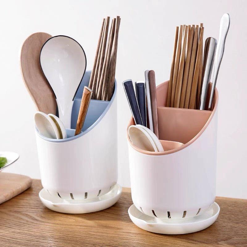 Ống đũa nhựa đựng đũa thìa nhiều ngăn nhựa chắc chắn, dụng cụ nhà bếp tiện lợi