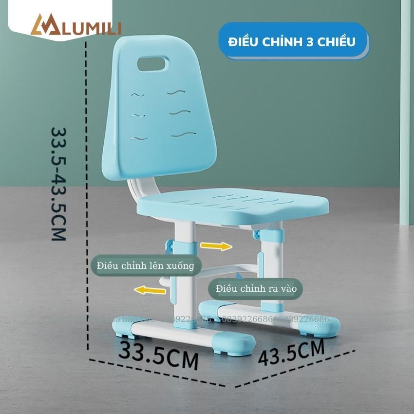 Bàn học chống gù cho bé Lumili R18 nâng hạ độ cao chỉnh nghiêng pittong, bộ bàn học sinh thông minh chống cận thị