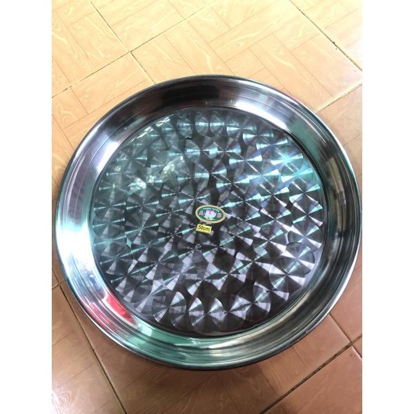 Mâm tròn inox 40 48 50cm loại dày xịn dùng làm mâm cơm mâm cúng mâm làm bánh mẹc cơm inox