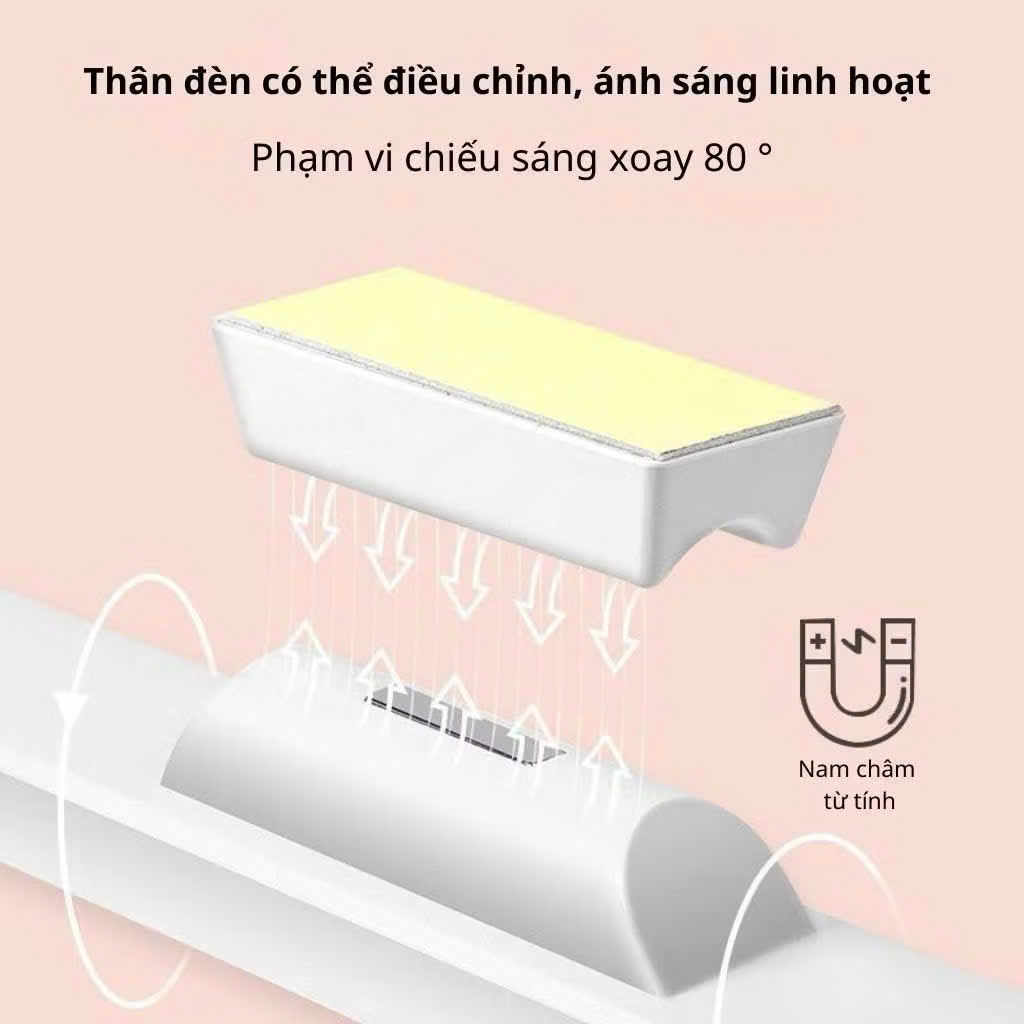 Đèn Học Để Bàn tích điện bảo vệ mắt, đèn led gắn bàn học Phòng Ngủ Bàn Trang Điểm 3 Chế Độ Sáng xoay 80 độ bảo vệ mắt - Hàng chính hãng