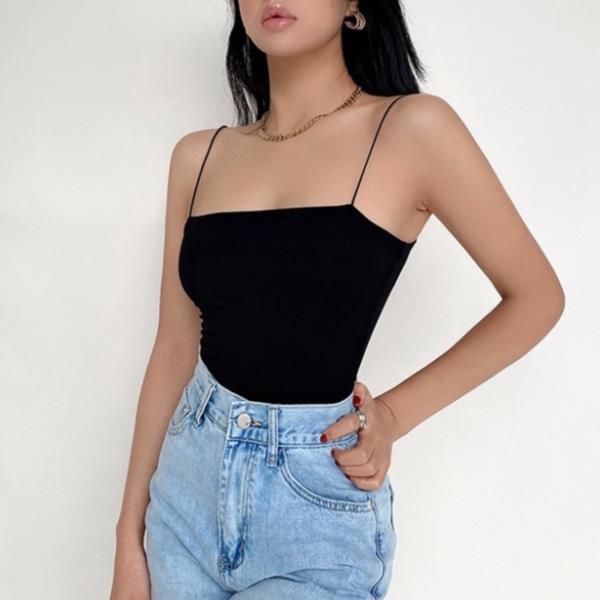 Áo 2 Dây Cotton Croptop Sợi Bún cotton co giãn 4 chiều hút mồ hôi dáng ôm thoáng mát 2 màu đen trắng