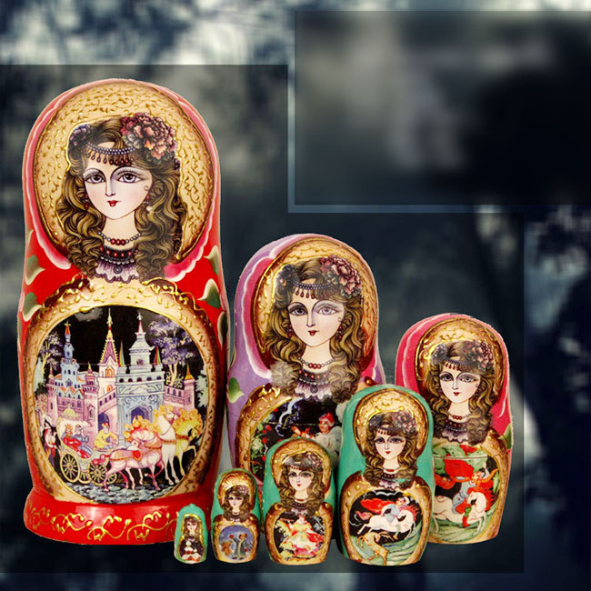 Búp bê Nga Matryoshka bộ 7 con - Công chúa ngủ trong rừng