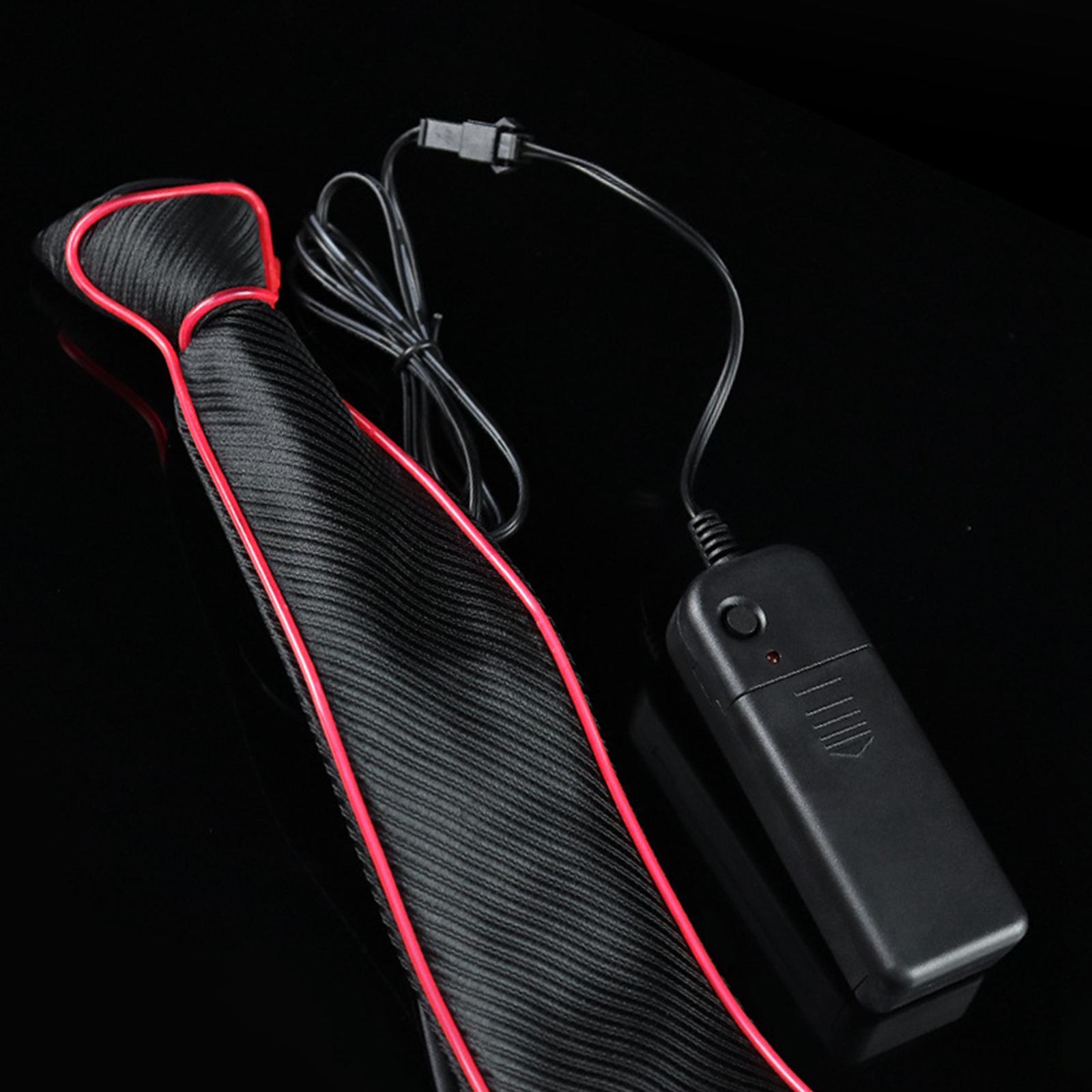 LED Necktie Formal 40Cmx7cm Glowing Tie for Clubs Concerts Parties Cosplay Fashion Show