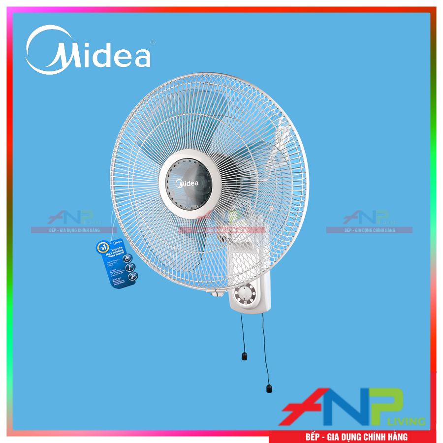 Quạt Treo Tường 3 Cánh Midea FW40-6H (Công Suất 55W - 3 Cấp Gió) - Hàng Chính Hãng